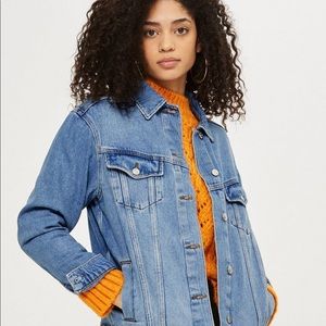 Topshop MOTO Oversized Denim Jacket (size 4)